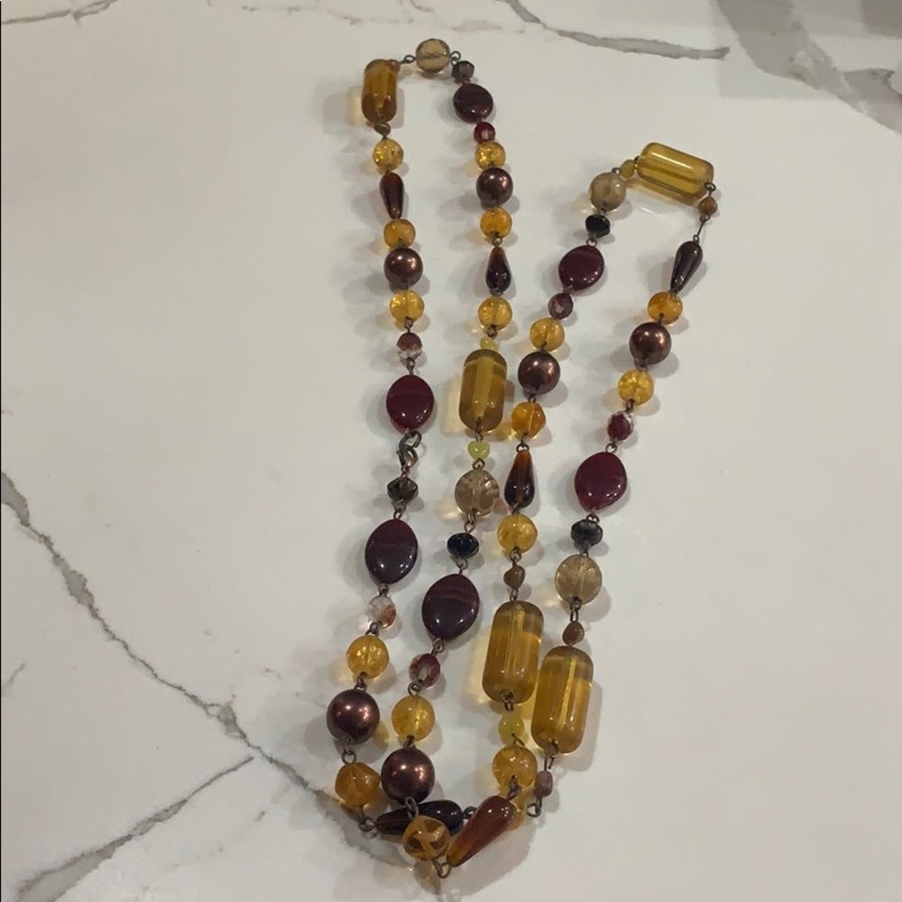 Glass & crystal long necklace from Prague